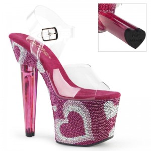 Pleaser Lovesick-708HEART Plateau High Heels Damen Rosa | QUKSTSXRN