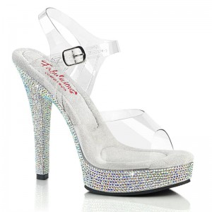 Pleaser Majesty-508DM Plateau High Heels Damen Clear | VESJLEKQI