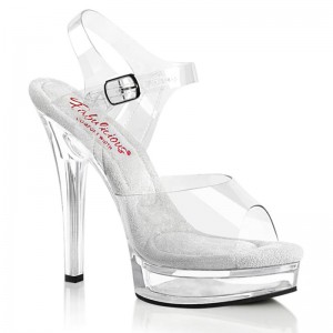 Pleaser Majesty-508 Plateau High Heels Damen Clear | DMZCHOQYI