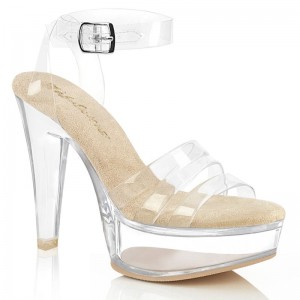 Pleaser Martini-505 Plateau High Heels Damen Beige | GKOBVATRF