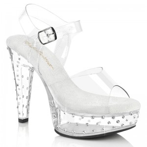 Pleaser Martini-508SDT Plateau High Heels Damen Clear | VMUJPWMBJ