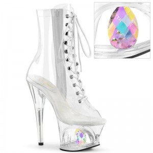 Pleaser Moon-1021C-DIA Stiefel Damen Clear | EKHTLWPEY