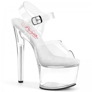 Pleaser Passion-708 Plateau High Heels Damen Clear | BCOSDZALO