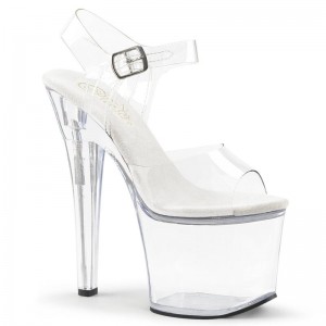 Pleaser Radiant-708 Plateau High Heels Damen Clear | BXVWGPEJD