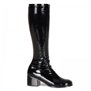 Pleaser Retro-300 Kniehohe Stiefel Damen Schwarz | LYMXEURDI