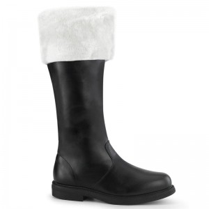 Pleaser Santa-108 Kniehohe Stiefel Damen Schwarz Weiß | FJYZQTMJX