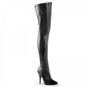 Pleaser Seduce-3000 Vegan Leather Overknee Stiefel Damen Schwarz | ZIMEHRYNK