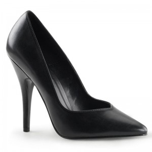 Pleaser Seduce-420V Vegan Leather Pumps Damen Schwarz | ZOMYPMEHY