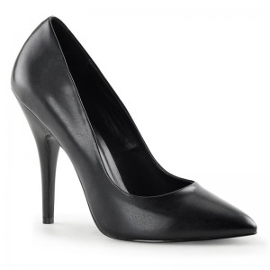 Pleaser Seduce-420 Vegan Leather Pumps Damen Schwarz | QVHTUHNMY