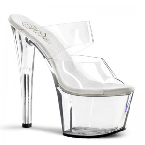 Pleaser Sky-302 Plateau High Heels Damen Clear | ZWHKYVGHN