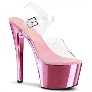 Pleaser Sky-308 Plateau High Heels Damen Rosa | JYMHQHMWG