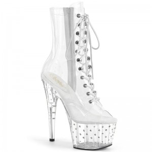 Pleaser Stardust-1021C-7 Stiefel Damen Clear | SCMYLGZJE