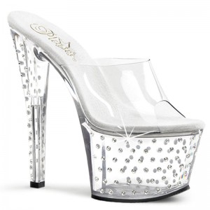 Pleaser Stardust-701 Plateau High Heels Damen Clear | RVUZXYQOM