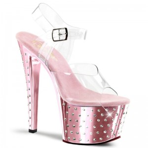 Pleaser Stardust-708 Plateau High Heels Damen Rosa | AZIOKMSZI