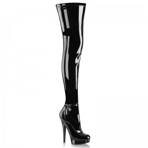 Pleaser Sultry-4000 Overknee Stiefel Damen Schwarz | OSZGSHMTP