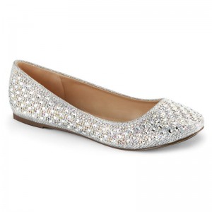 Pleaser Treat-06 Ballerinas Damen Silber | RZUVITCAP