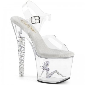 Pleaser Unicorn-708TGRS Plateau High Heels Damen Clear | VELZMGJCI