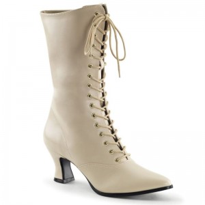 Pleaser Victorian-120 Stiefel Damen Beige | FAYKSDTZP