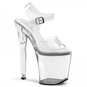 Pleaser Xtreme-808 Plateau High Heels Damen Clear | XDZSCOUGN