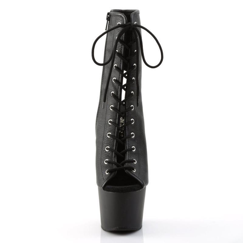 Pleaser Adore-1016 Vegan Leather Stiefel Damen Schwarz | TDHEWXMJO