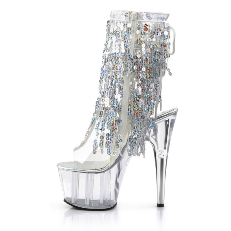 Pleaser Adore-1017SQF Stiefel Damen Clear | VJYGYJAQS