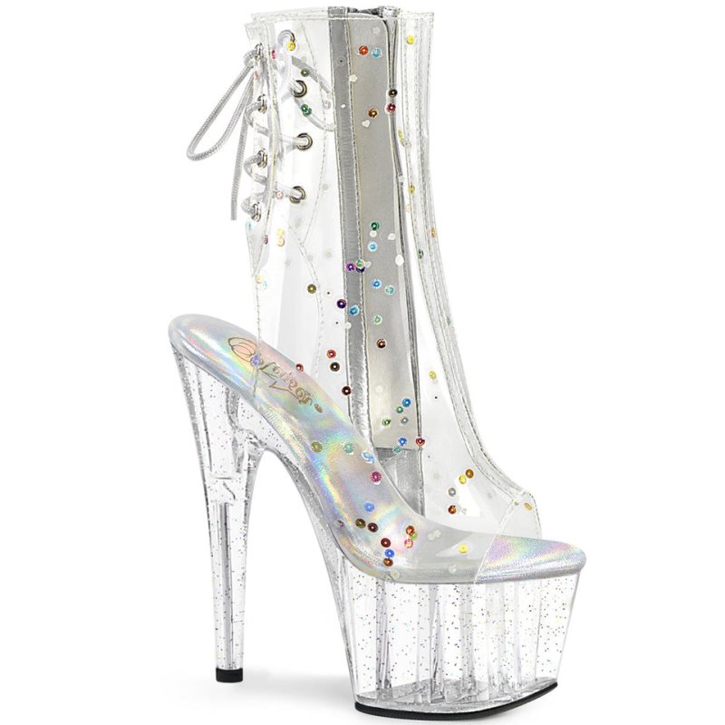 Pleaser Adore-1018C-2 Stiefel Damen Clear | TEYQFBYTD