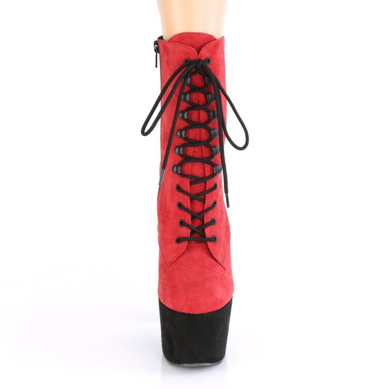 Pleaser Adore-1020FSTT Stiefel Damen Rot Schwarz | JDNFUXOEQ