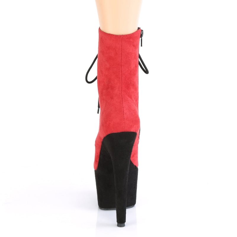 Pleaser Adore-1020FSTT Stiefel Damen Rot Schwarz | JDNFUXOEQ