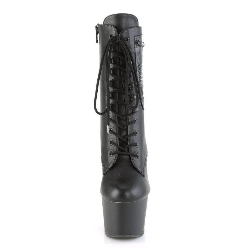 Pleaser Adore-1020PK Vegan Leather Stiefel Damen Schwarz | GAHLUQYDH