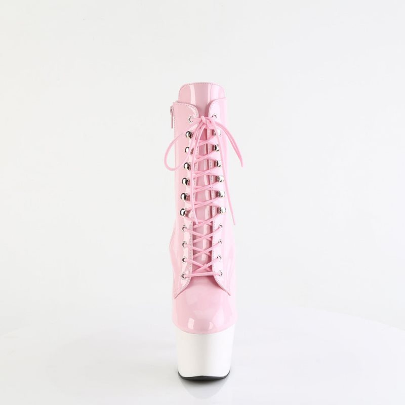 Pleaser Adore-1020 Stiefel Damen Rosa Weiß | BFUYMEYZN