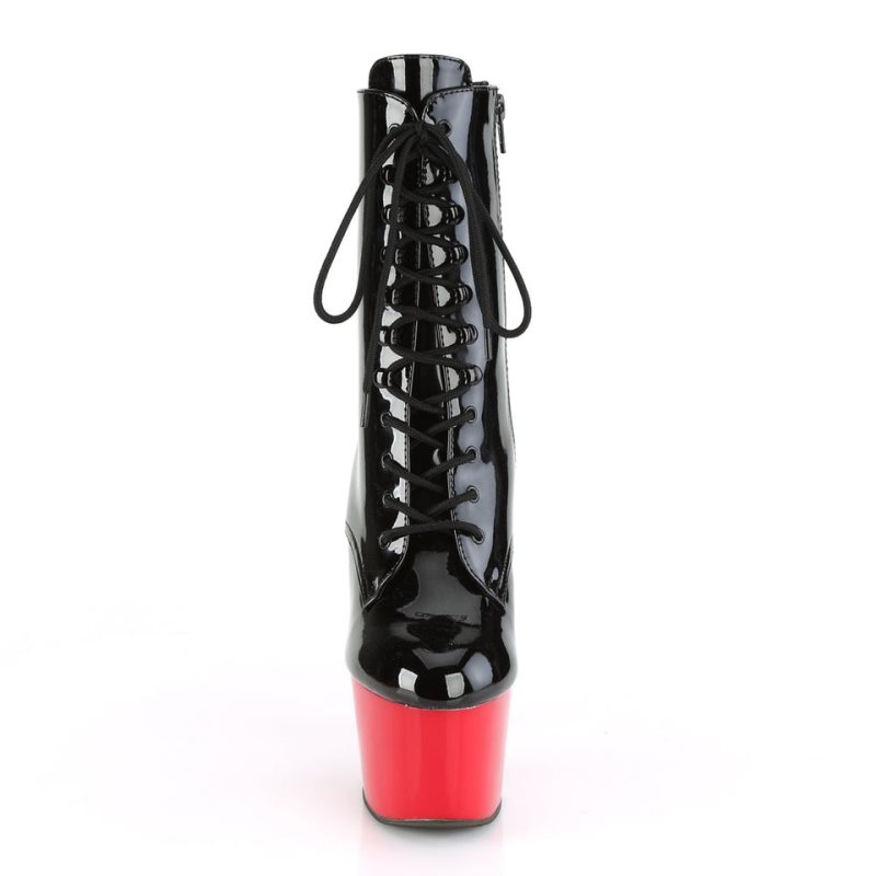 Pleaser Adore-1020 Stiefel Damen Schwarz Rot | PCUXMJTPF