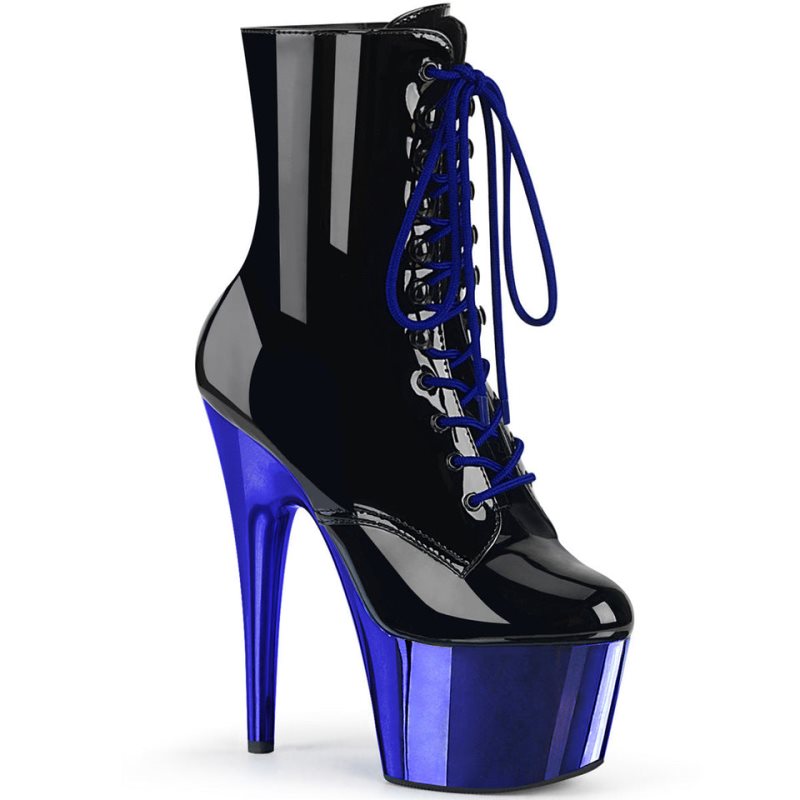 Pleaser Adore-1020 Stiefel Damen Schwarz Blau | PDGZQIXRV