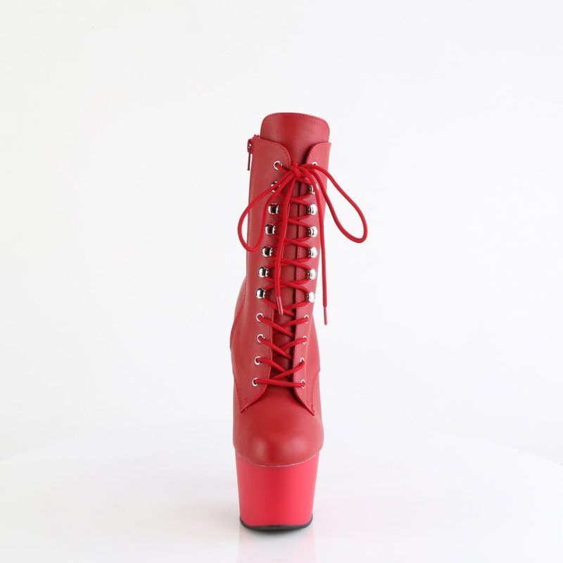 Pleaser Adore-1020 Vegan Leather Stiefel Damen Rot | HMZWEBIXR