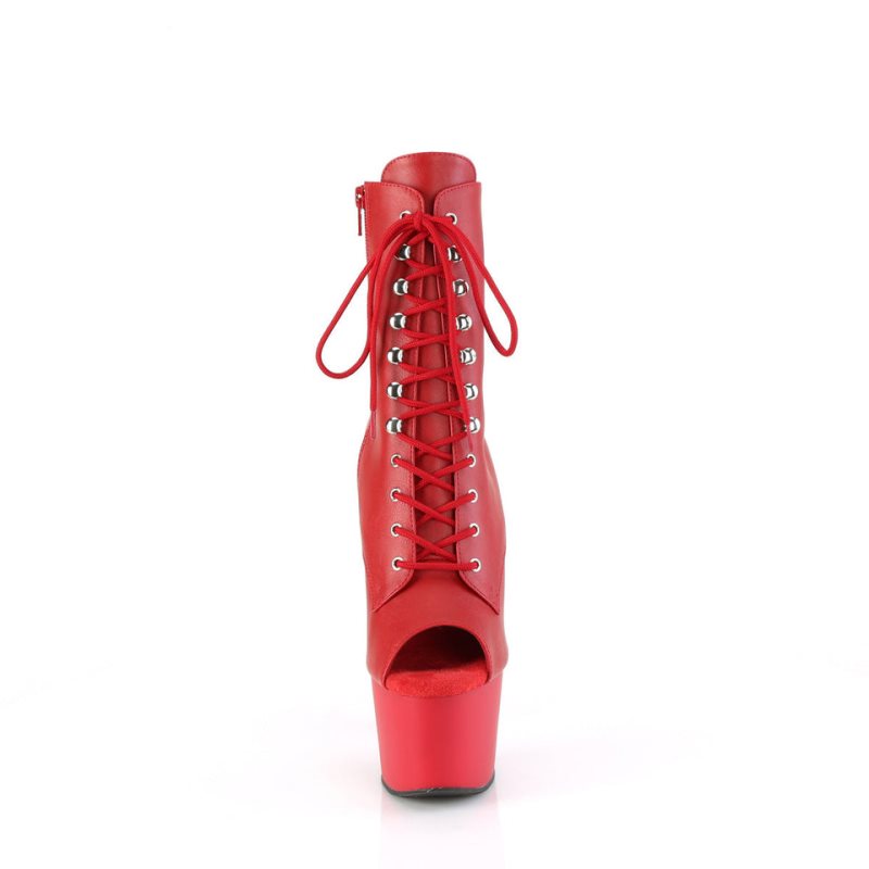 Pleaser Adore-1021 Vegan Leather Stiefel Damen Rot | ULIFHOMLY