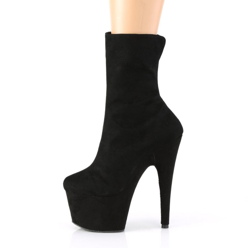 Pleaser Adore-1042 Suede Stiefel Damen Schwarz | TDAOPXJYI