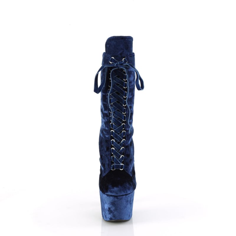 Pleaser Adore-1045VEL Stiefel Damen Navy | BSIYQBOYA