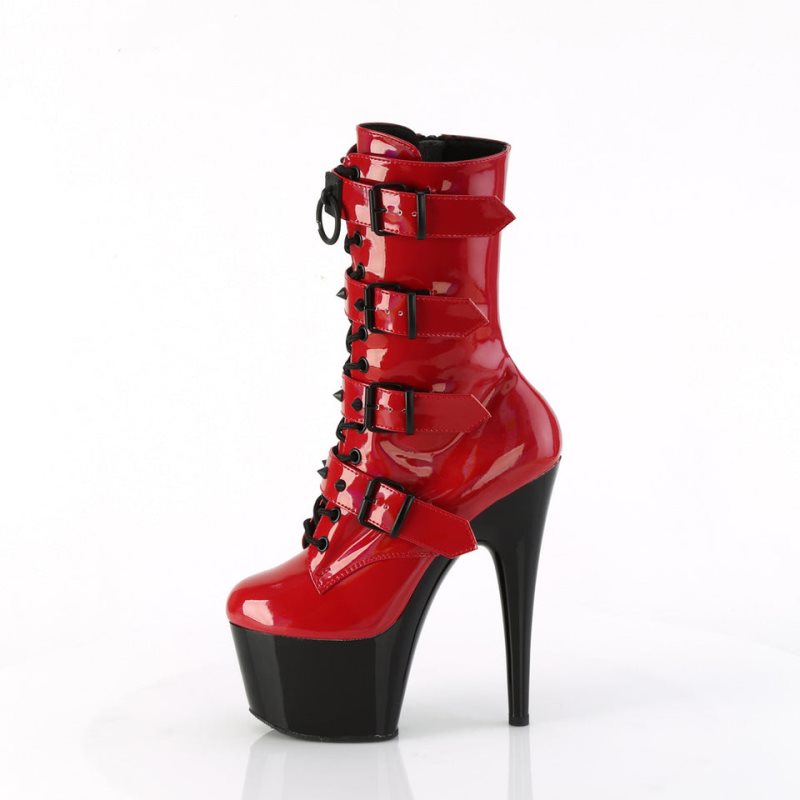 Pleaser Adore-1046TT Stiefel Damen Rot Schwarz | SHTFYSWRF