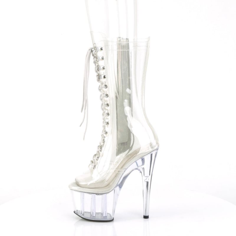 Pleaser Adore-1050C Stiefel Damen Clear | UZSQJSXEO