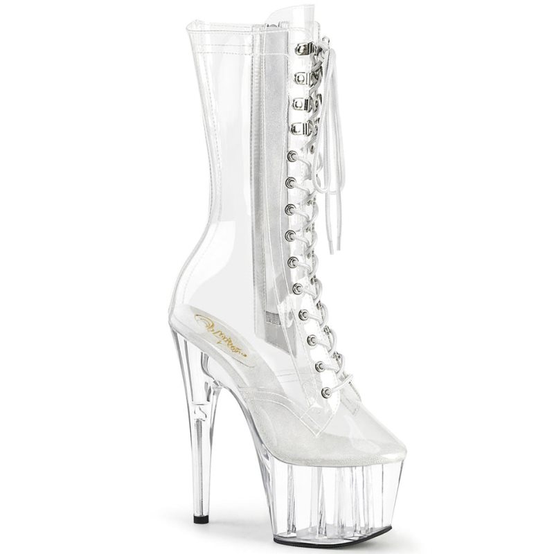 Pleaser Adore-1050C Stiefel Damen Clear | UZSQJSXEO