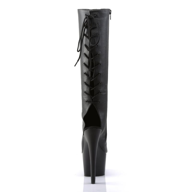 Pleaser Adore-2018 Vegan Leather Stiefel Damen Schwarz | YAVBEHCOJ