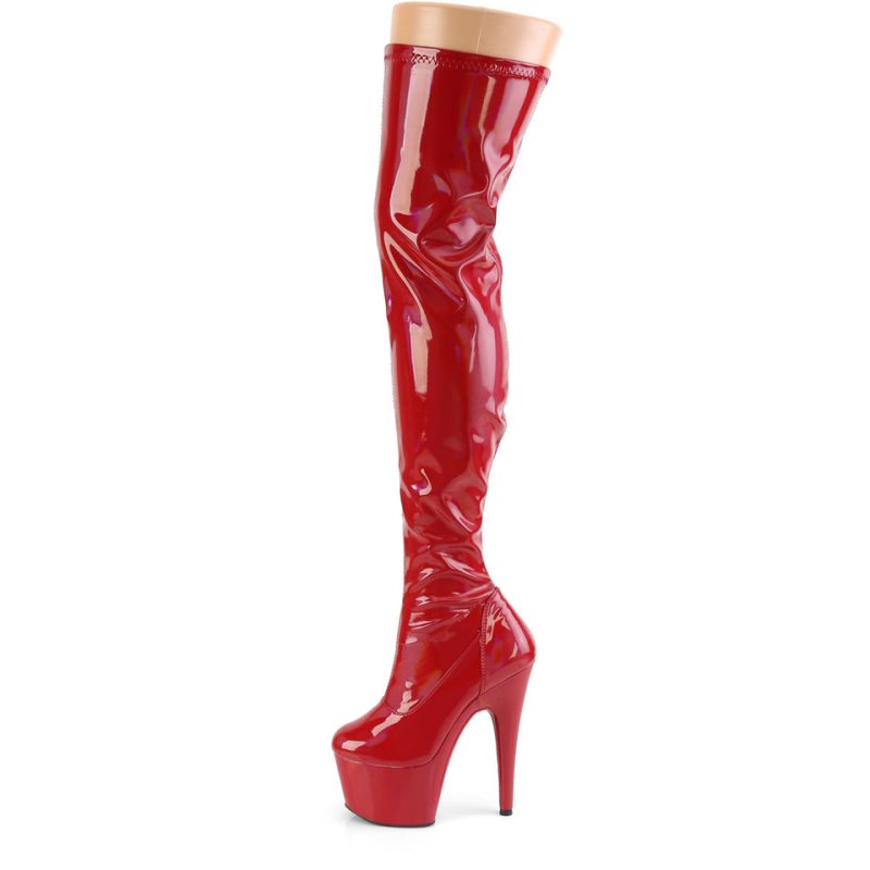 Pleaser Adore-3000HWR Overknee Stiefel Damen Rot | FEPDXPZEC