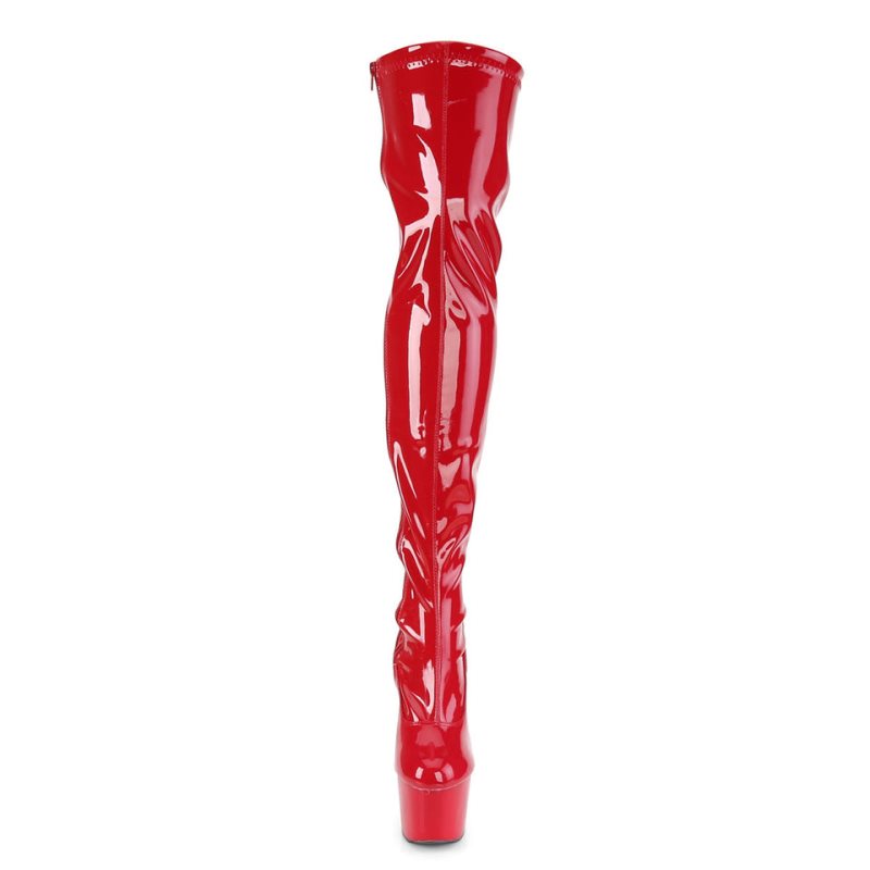 Pleaser Adore-3000 Overknee Stiefel Damen Rot | CKZOSIJXT