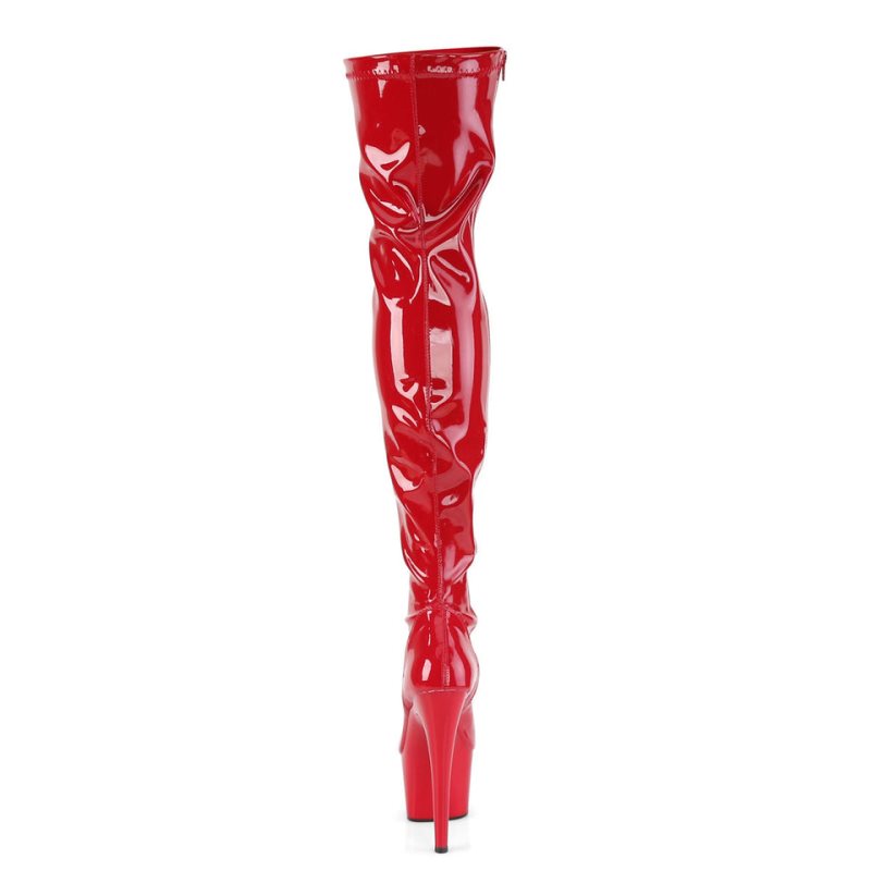 Pleaser Adore-3000 Overknee Stiefel Damen Rot | CKZOSIJXT