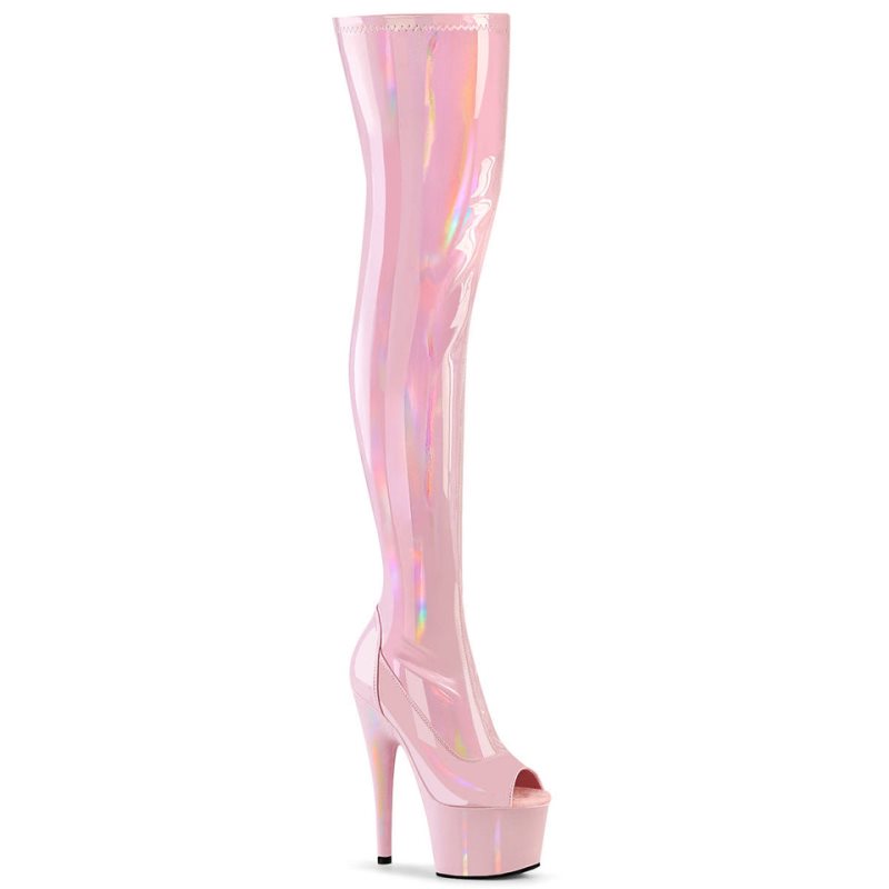 Pleaser Adore-3011HWR Overknee Stiefel Damen Rosa | MFTQJTPCE