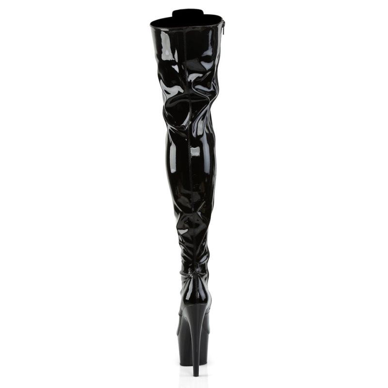 Pleaser Adore-3023 Overknee Stiefel Damen Schwarz | SYKNJKSWE