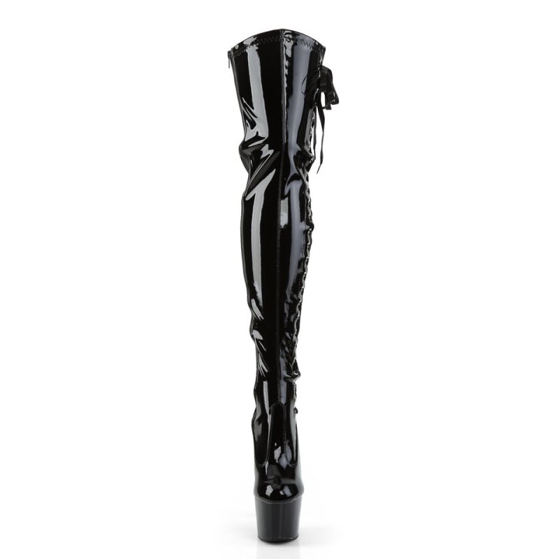 Pleaser Adore-3050 Overknee Stiefel Damen Schwarz | DVGAZLIYH