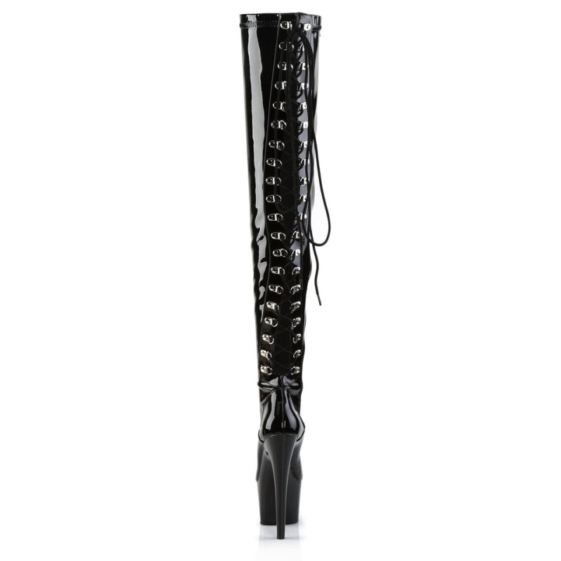 Pleaser Adore-3063 Overknee Stiefel Damen Schwarz | WONUCPABH