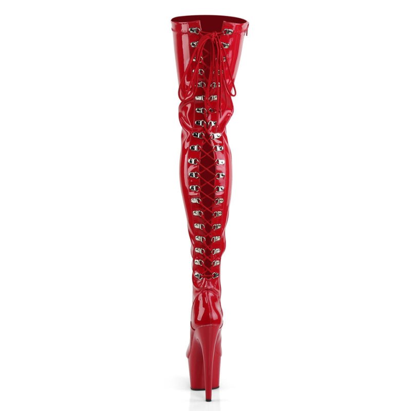 Pleaser Adore-3063 Overknee Stiefel Damen Rot | LUBIPSDOI