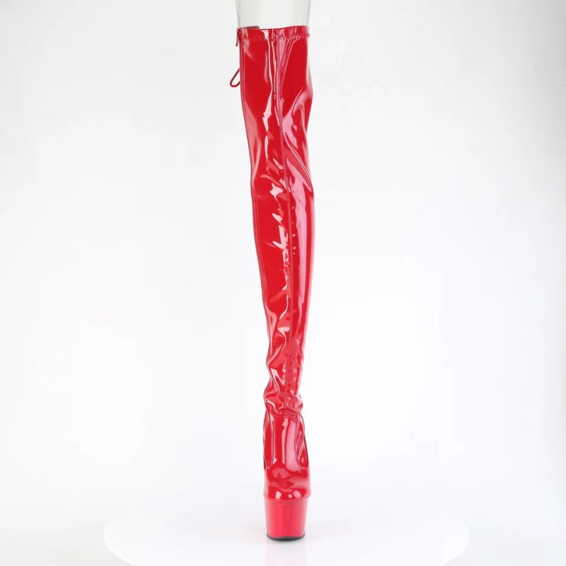 Pleaser Adore-3850 Overknee Stiefel Damen Rot | DSJTILURP