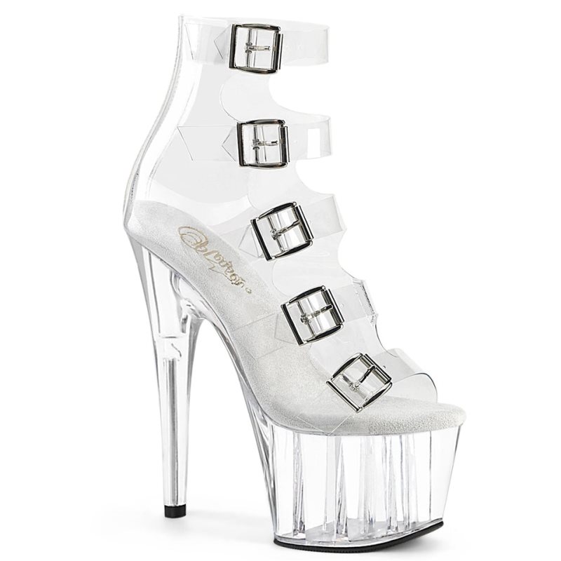 Pleaser Adore-700-33C Plateau High Heels Damen Clear | GJFVCVLZA